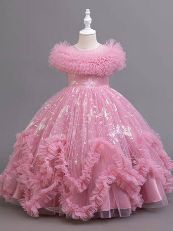 Κοριτσίστικο Φόρεμα Μακρυμάνικο Στάμπα Φόρεμα με πιάνο για πάρτι γενεθλίων / Φόρεμα με βολάν ...