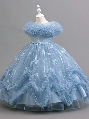 Κοριτσίστικο Φόρεμα Μακρυμάνικο Στάμπα Φόρεμα με πιάνο για πάρτι γενεθλίων / Φόρεμα με βολάν ...