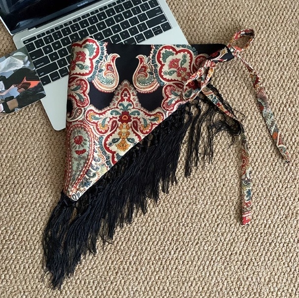 Moodne universaalne uus hiina boheemlaslikus etnilises stiilis kolmnurkne rätik paeltega naiste dekoratiivne vöökoht Spice Girl peerukardin