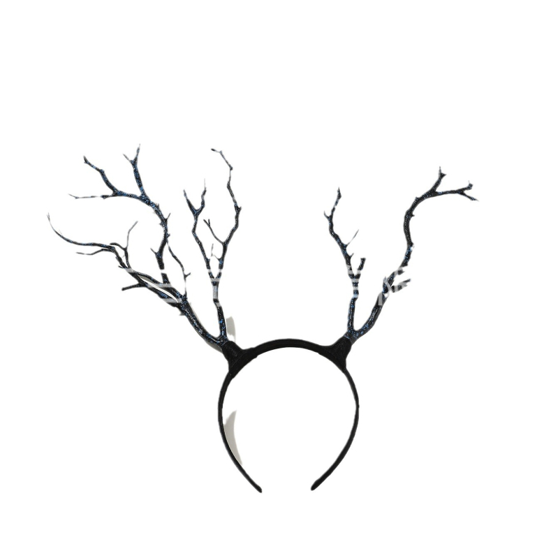 Vanikuga liialdatud lillepeapael jõulusarvedega juukseaksessuaarid suure oksaga lihtsast kangast peakatted halloweeni aksessuaarid