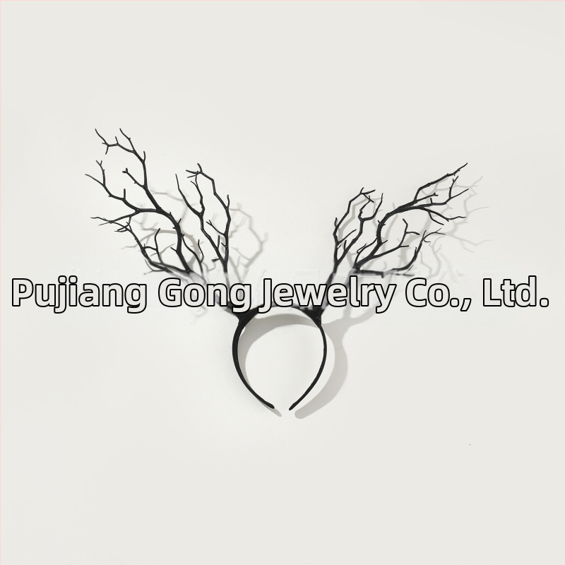 Vanikuga liialdatud lillepeapael jõulusarvedega juukseaksessuaarid suure oksaga lihtsast kangast peakatted halloweeni aksessuaarid