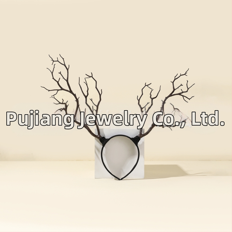 Vanikuga liialdatud lillepeapael jõulusarvedega juukseaksessuaarid suure oksaga lihtsast kangast peakatted halloweeni aksessuaarid