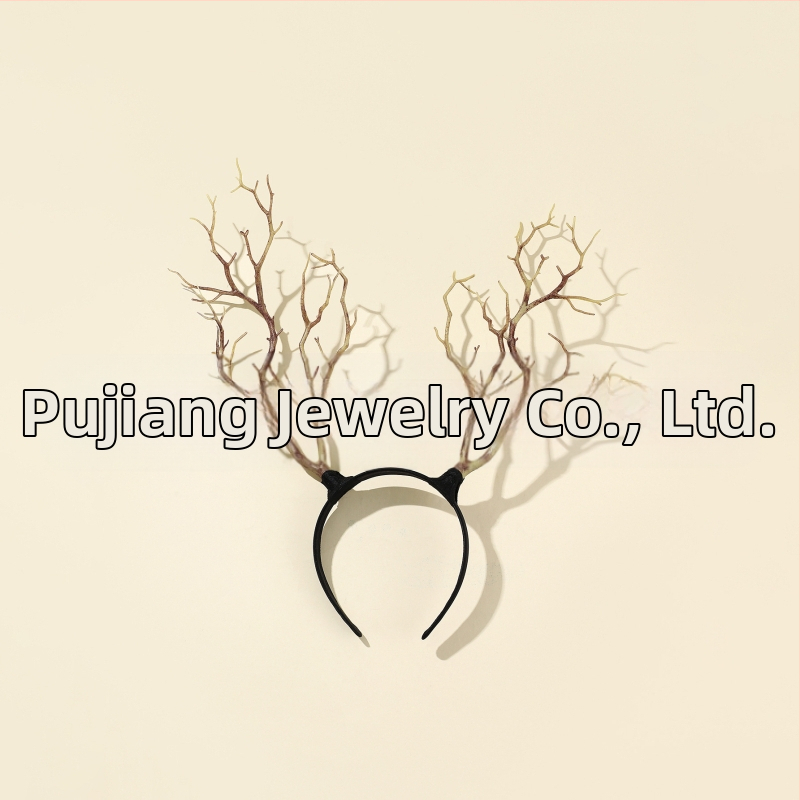 Vanikuga liialdatud lillepeapael jõulusarvedega juukseaksessuaarid suure oksaga lihtsast kangast peakatted halloweeni aksessuaarid