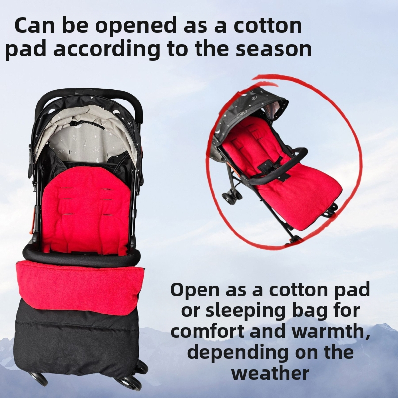 Калъф за крачета за количка, спален чувал за количка, памучна подложка за бебешка количка, ветроустойчив калъф, зимна удебелена топла възглавница за седалка
