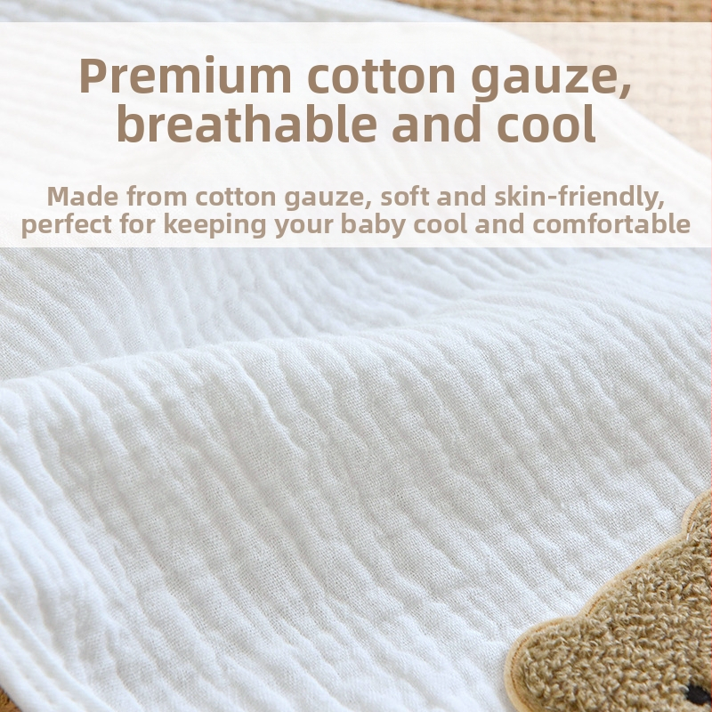 Бебешка кърпа от чист памук, абсорбираща потта, бебешка четирислойна марлена подложка, кърпа за гръб за детска градина, дишаща, изолираща потта и спираща изпотяването.