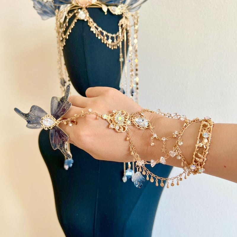 Antikvarinis Hanfu galvos apdangalas, kutais dekoruotas šviesiaplaukis vainikas, mėlynai juodas kostiumas, Xianxia filmų fotografijos Hanfu plaukų vainikas, segtukų kostiumas