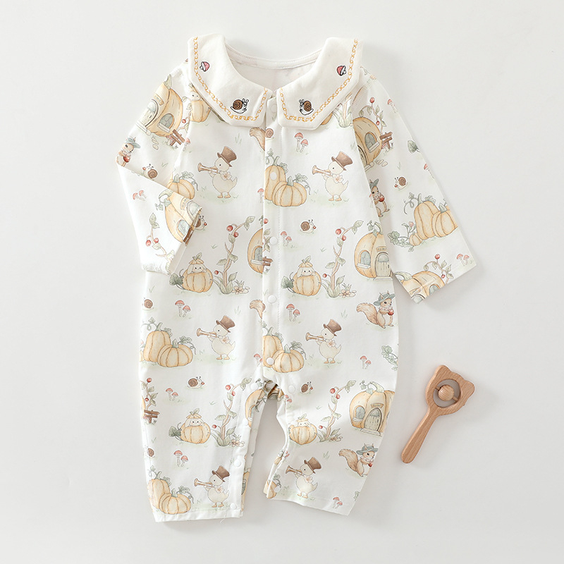 Beebiriided Pikkade varrukatega suvine beebi kombinesoon Puhas puuvillane beebi ronimisriietus Kondita Harperi konditsioneeriga riided Hingavad