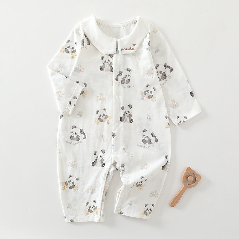 Beebiriided Pikkade varrukatega suvine beebi kombinesoon Puhas puuvillane beebi ronimisriietus Kondita Harperi konditsioneeriga riided Hingavad