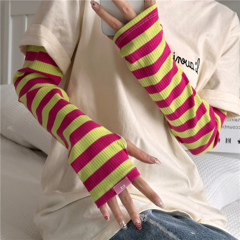 Mėlynos apsaugos nuo saulės rankovės, laisvos, vasarinės, vairavimo ir dviračių sportui skirtos, dryžuotos, nuo UV spindulių apsaugančios, dryžuotos, ledo rankovės, 2023 m., naujas stilius.