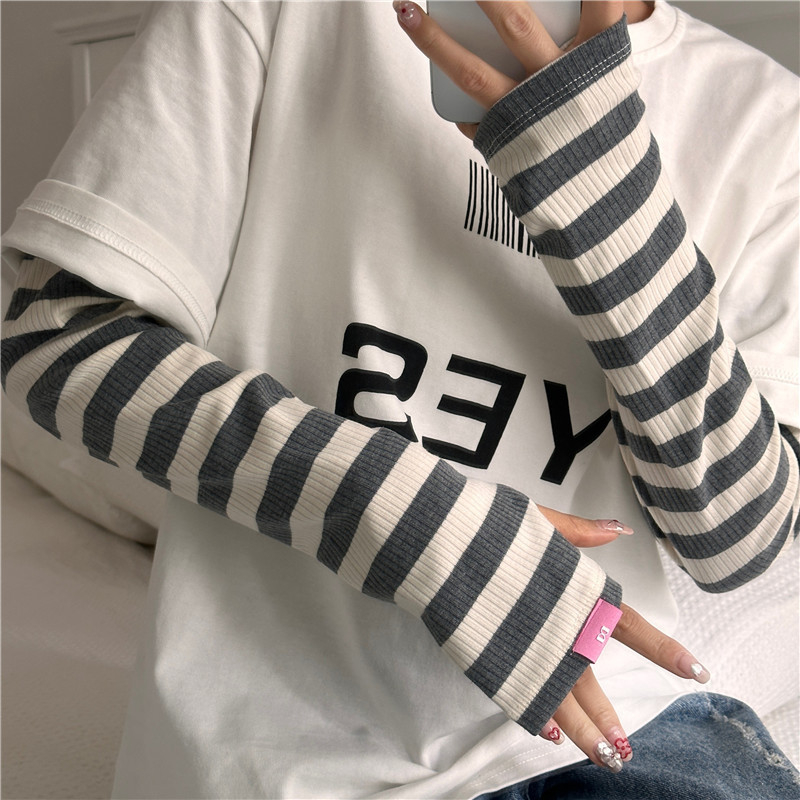 Mėlynos apsaugos nuo saulės rankovės, laisvos, vasarinės, vairavimo ir dviračių sportui skirtos, dryžuotos, nuo UV spindulių apsaugančios, dryžuotos, ledo rankovės, 2023 m., naujas stilius.