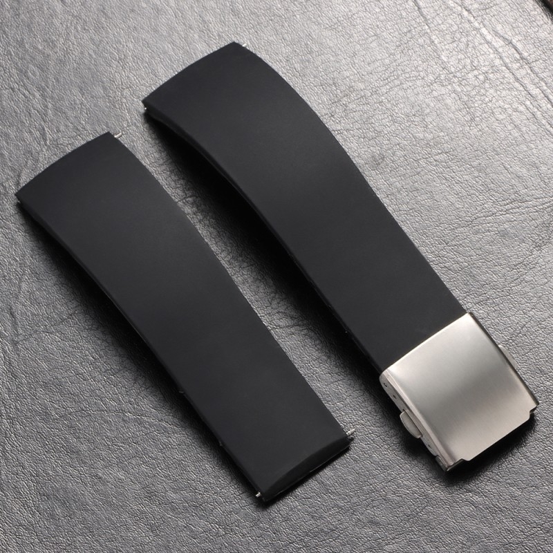 Силиконова каишка за часовник с бързо освобождаване, подходяща за Huawei Samsung, с двоен щрак, еднокомпонентна силиконова каишка за часовник 18/20/22 мм