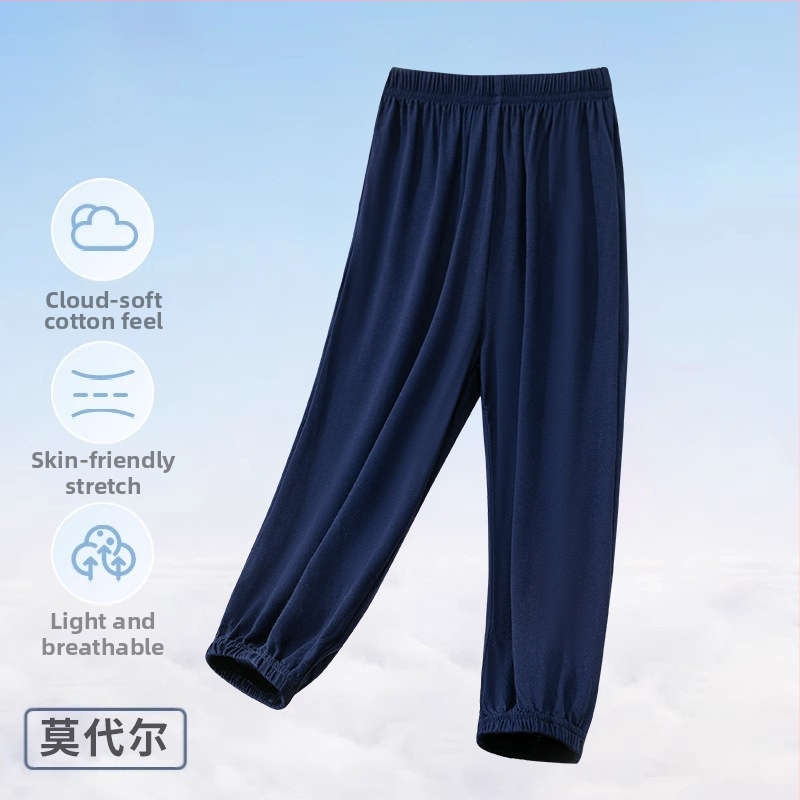 Suvised laste sääsevastased püksid Kerged tüdrukute püksid Kevad- ja suvepüksid Poiste beebidele Suvised ühevärvilised modaalriidest pidžaamapüksid