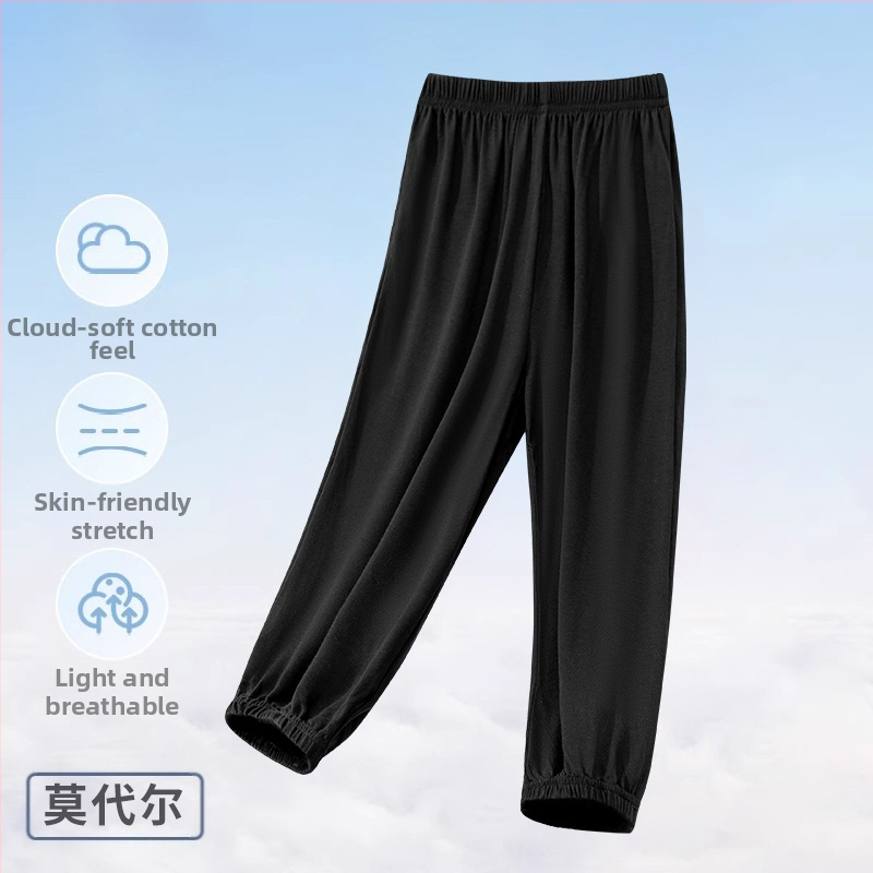 Suvised laste sääsevastased püksid Kerged tüdrukute püksid Kevad- ja suvepüksid Poiste beebidele Suvised ühevärvilised modaalriidest pidžaamapüksid