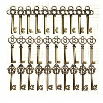 Tehase retro 3 iga 10 segatud klahvi DIY loominguline tsingisulamist pronksist märkmiku ripats hulgimüük