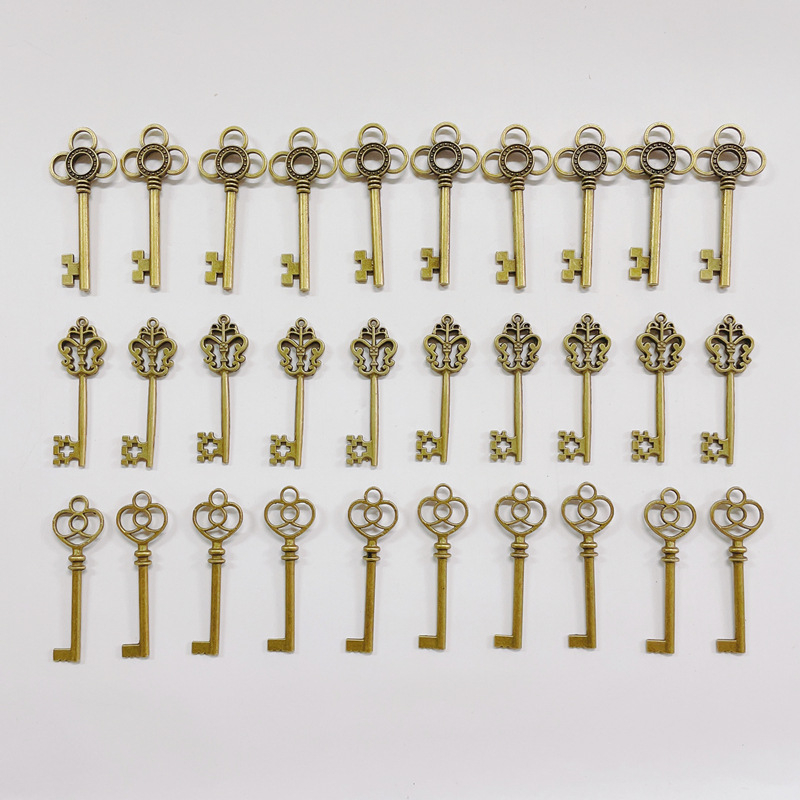 Tehase retro 3 iga 10 segatud klahvi DIY loominguline tsingisulamist pronksist märkmiku ripats hulgimüük