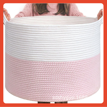 ☾ Καλάθι από βαμβακερό νήμα, απλό, καλάθι αποθήκευσης, οικιακά είδη, μεγάλης χωρητικότητας, καλάθι αποθήκευσης βρώμικων ρούχων, καλάθι αποθήκευσης παιχνιδιών
