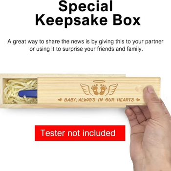 Piiriülese rasedustesti suveniirikarp, puidust käsitöö, rasedusteadete kinkekarp