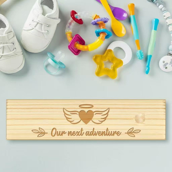 Piiriülese rasedustesti suveniirikarp, puidust käsitöö, rasedusteadete kinkekarp