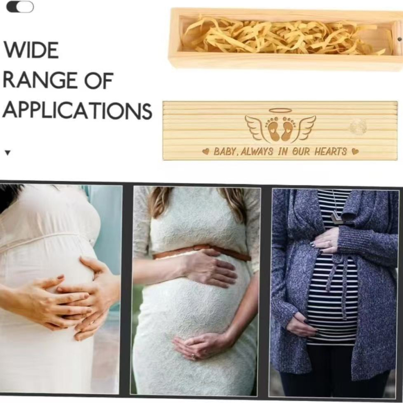 Piiriülese rasedustesti suveniirikarp, puidust käsitöö, rasedusteadete kinkekarp