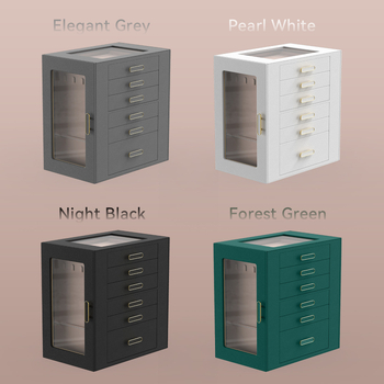 Originaalne disain ema sünnipäevakingiks, peen nahast läbipaistev ehtekarp, 6-kihiline kõrvarõngaste hoiukarp kohaletoimetamiseks