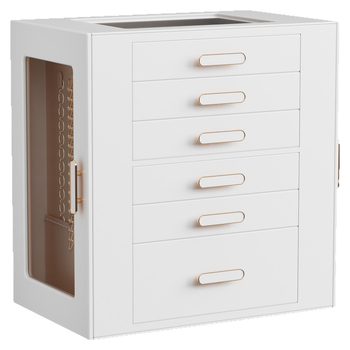 Originaalne disain ema sünnipäevakingiks, peen nahast läbipaistev ehtekarp, 6-kihiline kõrvarõngaste hoiukarp kohaletoimetamiseks