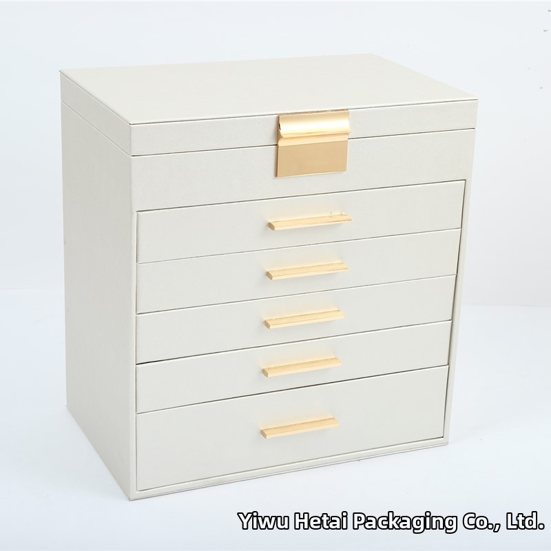 Originaalne disain ema sünnipäevakingiks, peen nahast läbipaistev ehtekarp, 6-kihiline kõrvarõngaste hoiukarp kohaletoimetamiseks