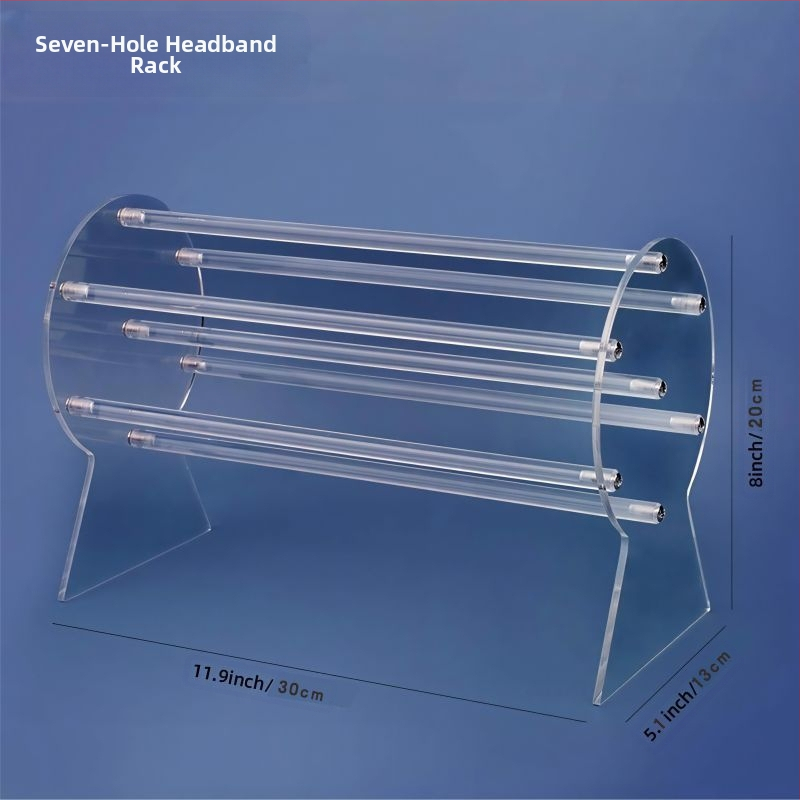 Piiriülene peapaelte vitriin Läbipaistev peakate Juuksenõeltega pearätt Juuksepaelte hoiustusriiul Akrüülpulgast juuksepaelte riiul