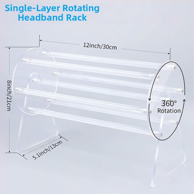 Piiriülene peapaelte vitriin Läbipaistev peakate Juuksenõeltega pearätt Juuksepaelte hoiustusriiul Akrüülpulgast juuksepaelte riiul