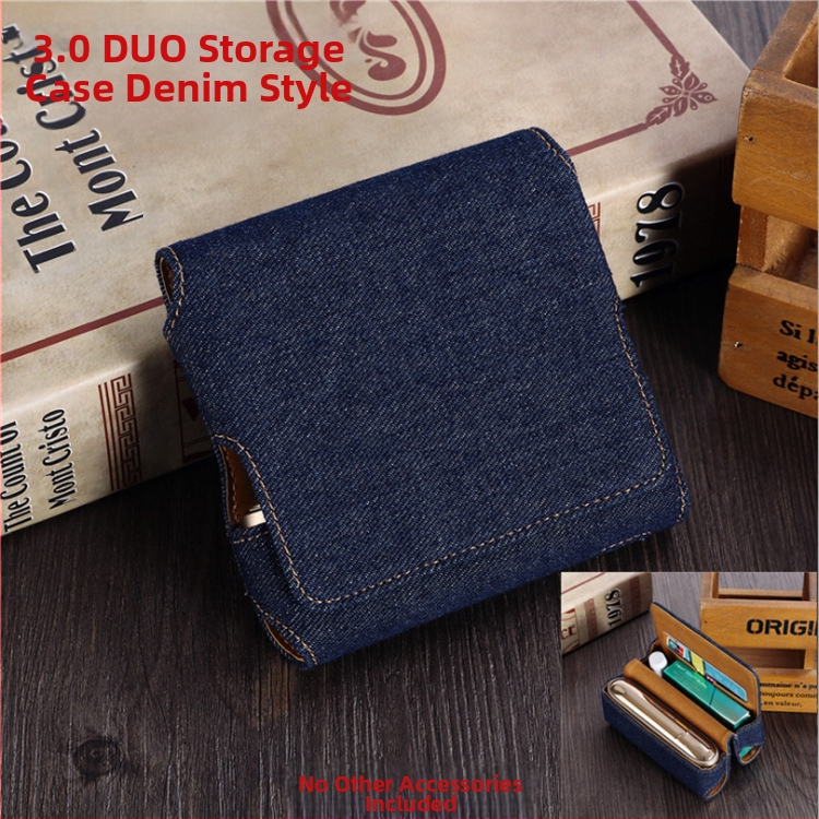 Vhodné pre Iqo Iluma/3.0Duo Digitálne ochranné puzdro Denimový vzor Kožené doplnky Prenosná výklopná kozmetická taštička