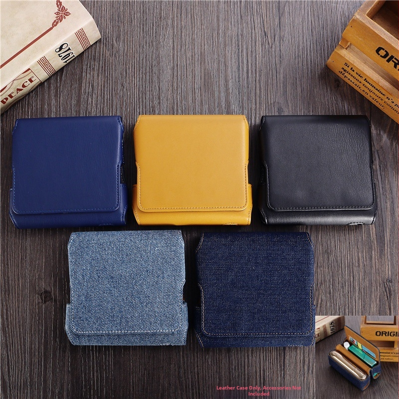 Vhodné pre Iqo Iluma/3.0Duo Digitálne ochranné puzdro Denimový vzor Kožené doplnky Prenosná výklopná kozmetická taštička