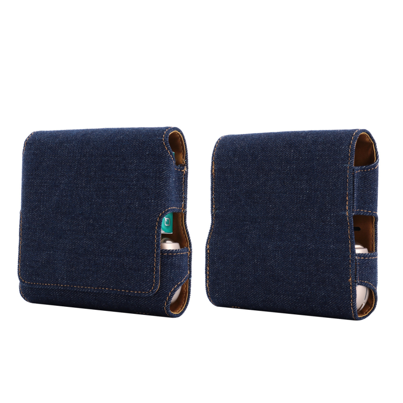 Piemērots Iqo Iluma/3.0Duo digitālajam aizsargvāciņam, džinsa raksta ādas aksesuāriem, pārnēsājamai, atveramai kosmētikas somiņai