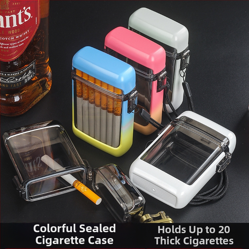 Paksendatud veekindel läbipaistev sigaretiümbris 20 pakki suletud sigaretikaitseümbrist meestele mõeldud õues kasutatav loominguline isikupärastatud kaasaskantav sigaretiümbris