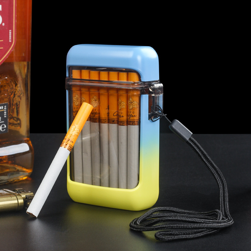 Paksendatud veekindel läbipaistev sigaretiümbris 20 pakki suletud sigaretikaitseümbrist meestele mõeldud õues kasutatav loominguline isikupärastatud kaasaskantav sigaretiümbris