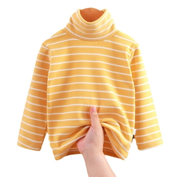 Jesenska korejska majica s ovratnikom srednjeg donjeg dijela za dječake i djevojčice, majica dugih rukava, prugasti top za bebe, dječja odjeća u korejskom stilu, jesen i zima