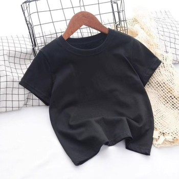 Poistele ja tüdrukutele mõeldud lihtne igapäevane ümara kaelusega T-särk Suvine lühikeste varrukatega Mitmekülgne vabaaja puhasvärviline puuvillane T-särk Poistele ja tüdrukutele samas stiilis pluusid