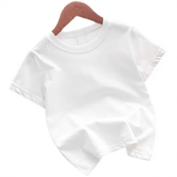 Poistele ja tüdrukutele mõeldud lihtne igapäevane ümara kaelusega T-särk Suvine lühikeste varrukatega Mitmekülgne vabaaja puhasvärviline puuvillane T-särk Poistele ja tüdrukutele samas stiilis pluusid