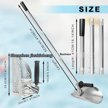 Rannaliiva kühvel, metallidetektor, liivakühvel, aarete tuvastamine 304 roostevabast terasest käepidemega tööriistaga, kulla otsimise tuvastuskühvel