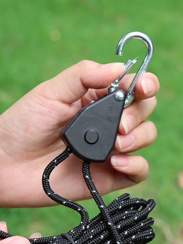 Välistingimustes kasutatav rihmaratta regulaator, telgihoidja, metallist tõsterihmaratas, peegeldav tuuleköis, julge varikatuse vihmavarjuköis 4mm