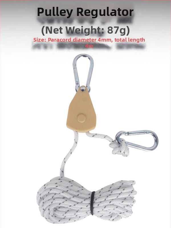 Външен регулатор на ролка, държач за палатка, метална повдигаща ролка, отразяващо въже за вятър, смело въже за чадър на балдахин 4 мм