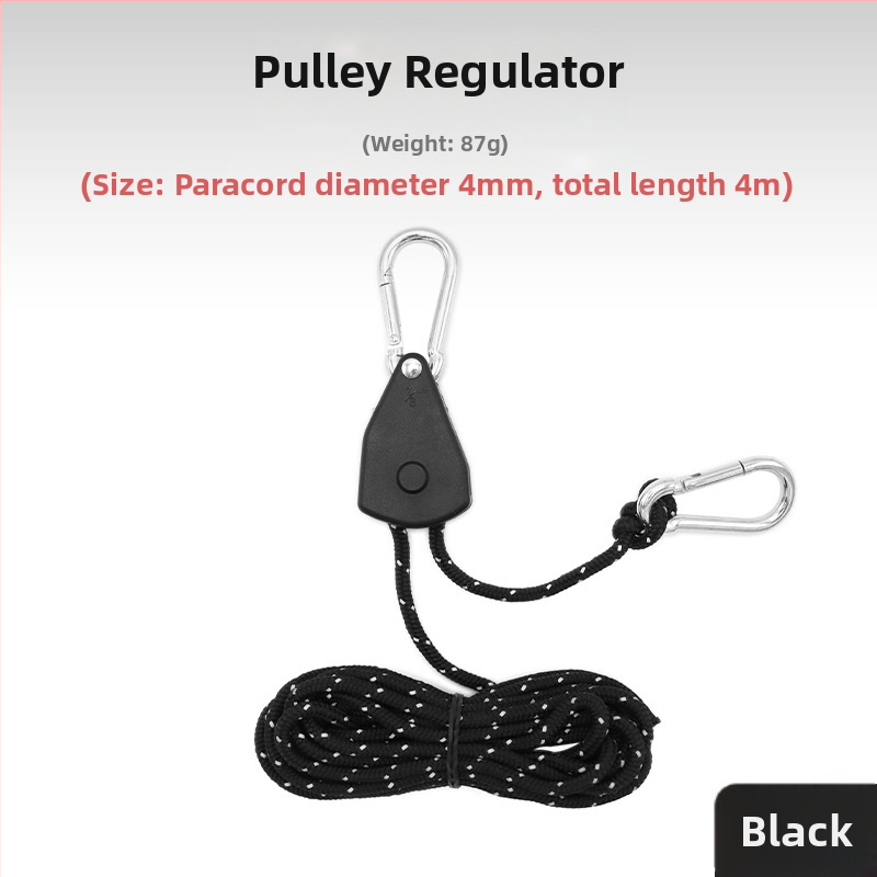 Välistingimustes kasutatav rihmaratta regulaator, telgihoidja, metallist tõsterihmaratas, peegeldav tuuleköis, julge varikatuse vihmavarjuköis 4mm