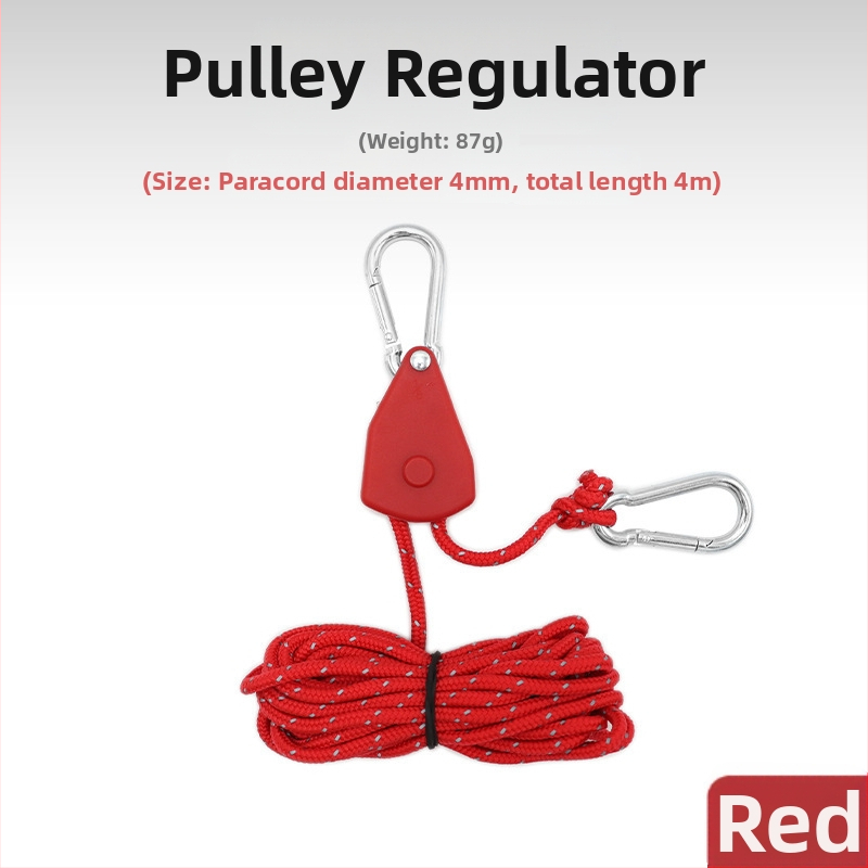 Välistingimustes kasutatav rihmaratta regulaator, telgihoidja, metallist tõsterihmaratas, peegeldav tuuleköis, julge varikatuse vihmavarjuköis 4mm