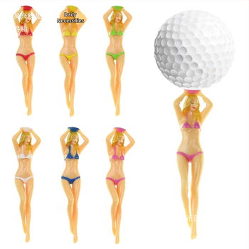 Golfa T-stila skaistumkopšanas bumbiņu tapas, pieejamas sešas krāsas, bikini veidnes bumbiņu turētājs, plastmasas T-stila golfa aksesuāri