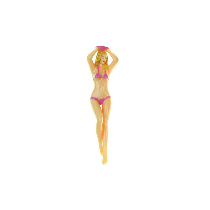 Golfa T-stila skaistumkopšanas bumbiņu tapas, pieejamas sešas krāsas, bikini veidnes bumbiņu turētājs, plastmasas T-stila golfa aksesuāri