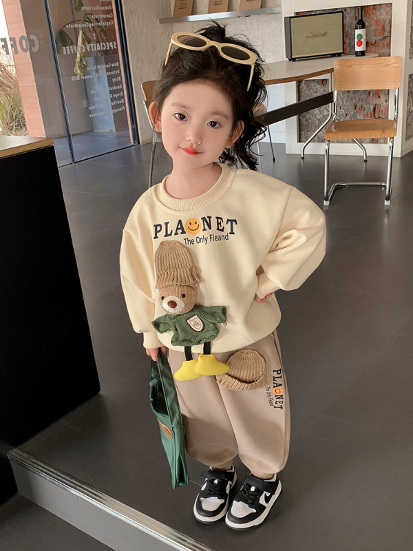 Tüdrukute kevadkostüüm 2025 uue stiiliga kevadriided laste vabaaja kampsunid tüdrukute kevad- ja sügisspordi kaheosaline komplekt