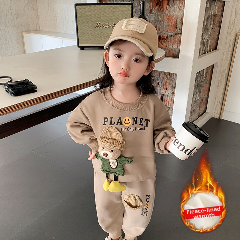 Tüdrukute kevadkostüüm 2025 uue stiiliga kevadriided laste vabaaja kampsunid tüdrukute kevad- ja sügisspordi kaheosaline komplekt