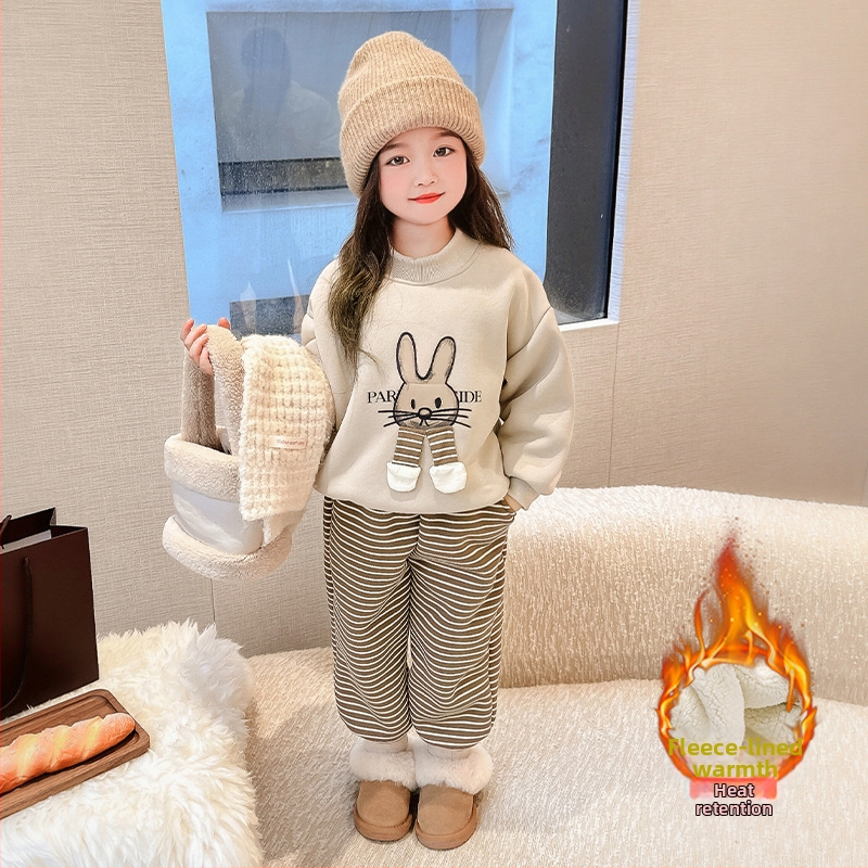 Tüdrukute kevadkostüüm 2025 uue stiiliga kevadriided laste vabaaja kampsunid tüdrukute kevad- ja sügisspordi kaheosaline komplekt