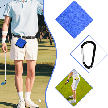 Πετσέτα καθαρισμού γκολφ διπλής στρώσης πετσέτα καθαρισμού μπαστούνι εξωτερικού χώρου με γάντζο διασυνοριακό ζεστό πώληση