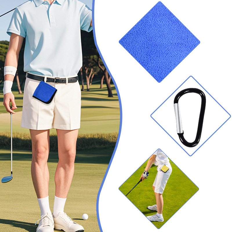 Golfipuhastusrätik kahekihiline pallirätik klubipuhastusriidest rätik konksuga, piiriülene, kuum müük