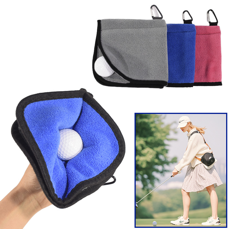 Golfipuhastusrätik kahekihiline pallirätik klubipuhastusriidest rätik konksuga, piiriülene, kuum müük