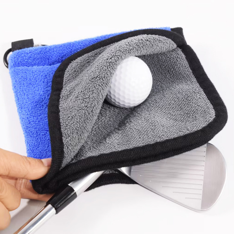 Golfipuhastusrätik kahekihiline pallirätik klubipuhastusriidest rätik konksuga, piiriülene, kuum müük